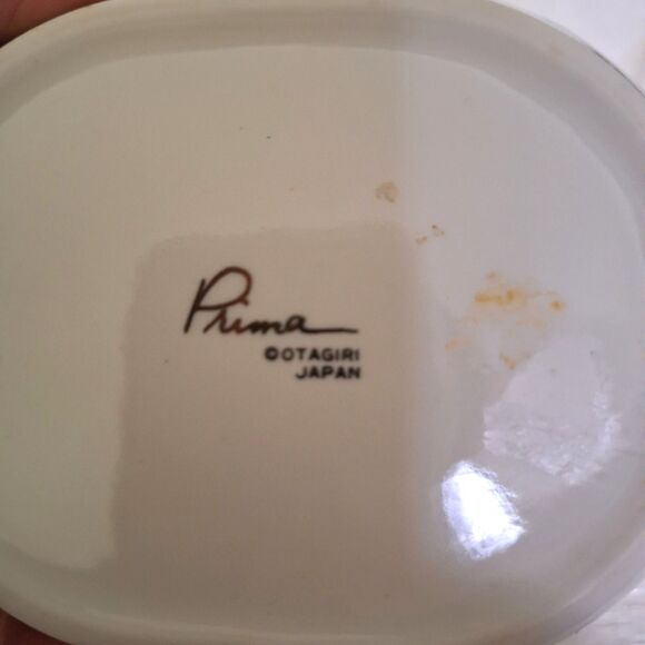 A Prima Otagiri Japan Porcelain Trinket Box Hand Painted Cottage Core READ - Picture 8 of 9